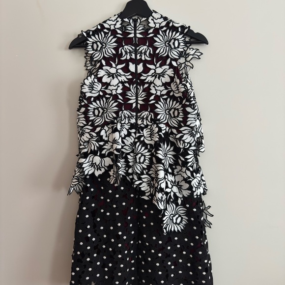 Self-Portrait Black and White Asymmetrical Dress UK8/US4 - Picture 6 of 6